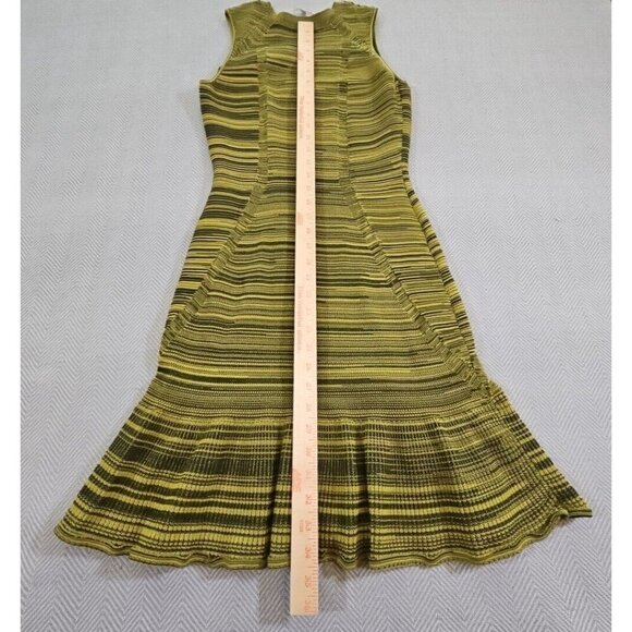 Rachel Roy Dress Size Med Olive & Forest Variegated Stretch Fit & Flare Bodycon - Picture 13 of 16